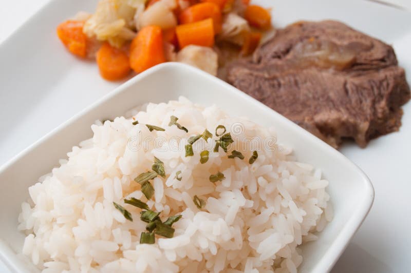 Pot-au-feu with beef and rice royalty free stock photo Pot-au-feu with beef and rice royalty free stock photo