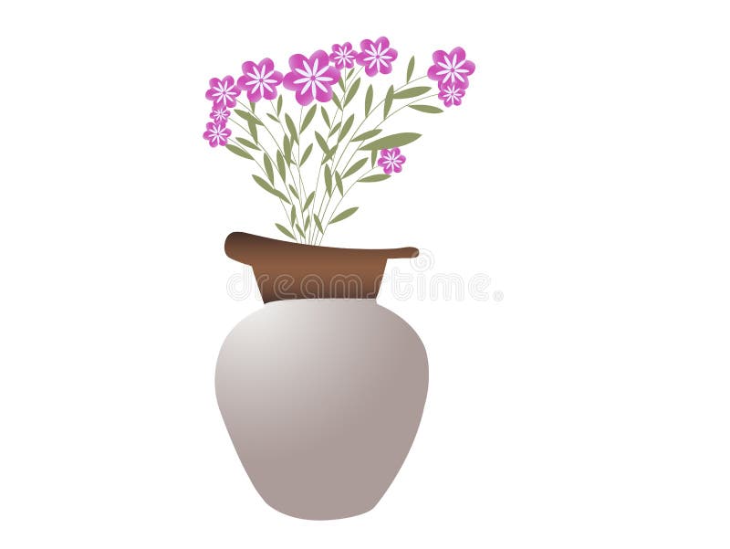 Pot with beautiful flowers