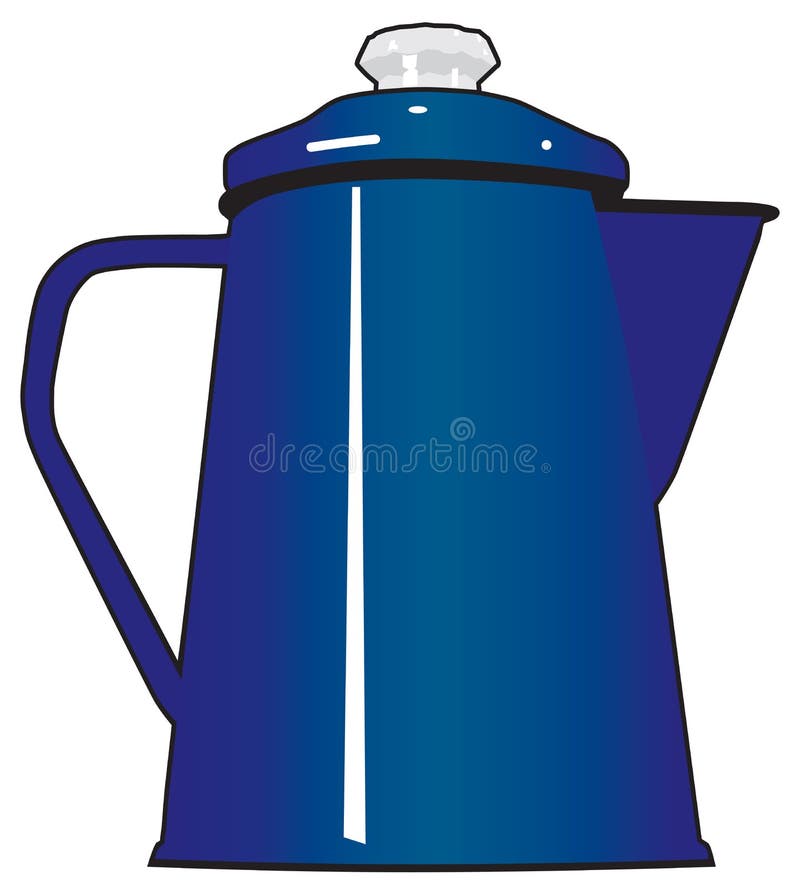 Pot bleu de café en métal