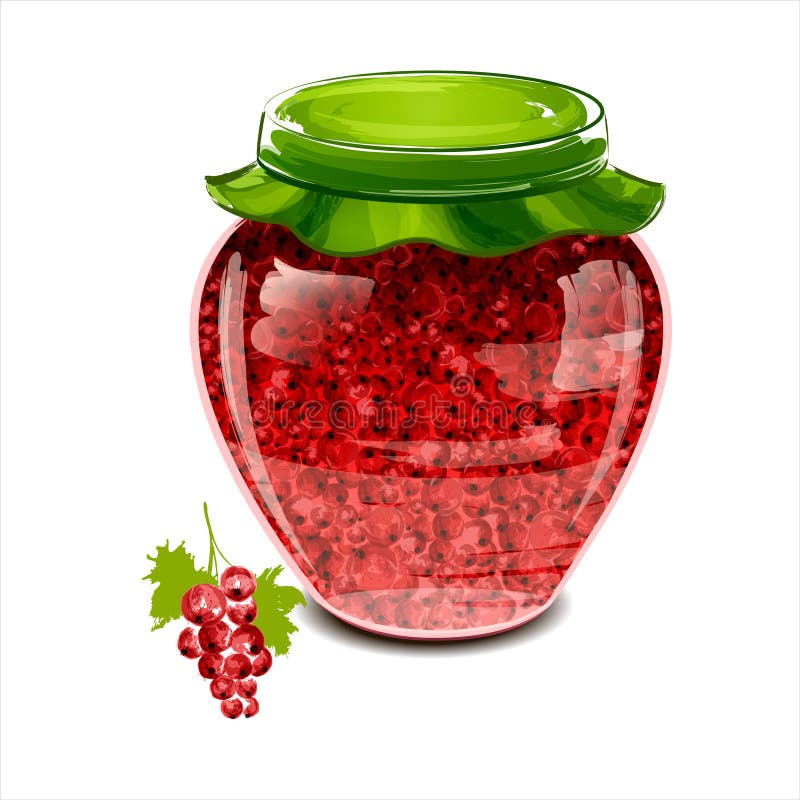 Pot De Confiture De Groseille Rouge Illustration Stock Illustration du ingrédients