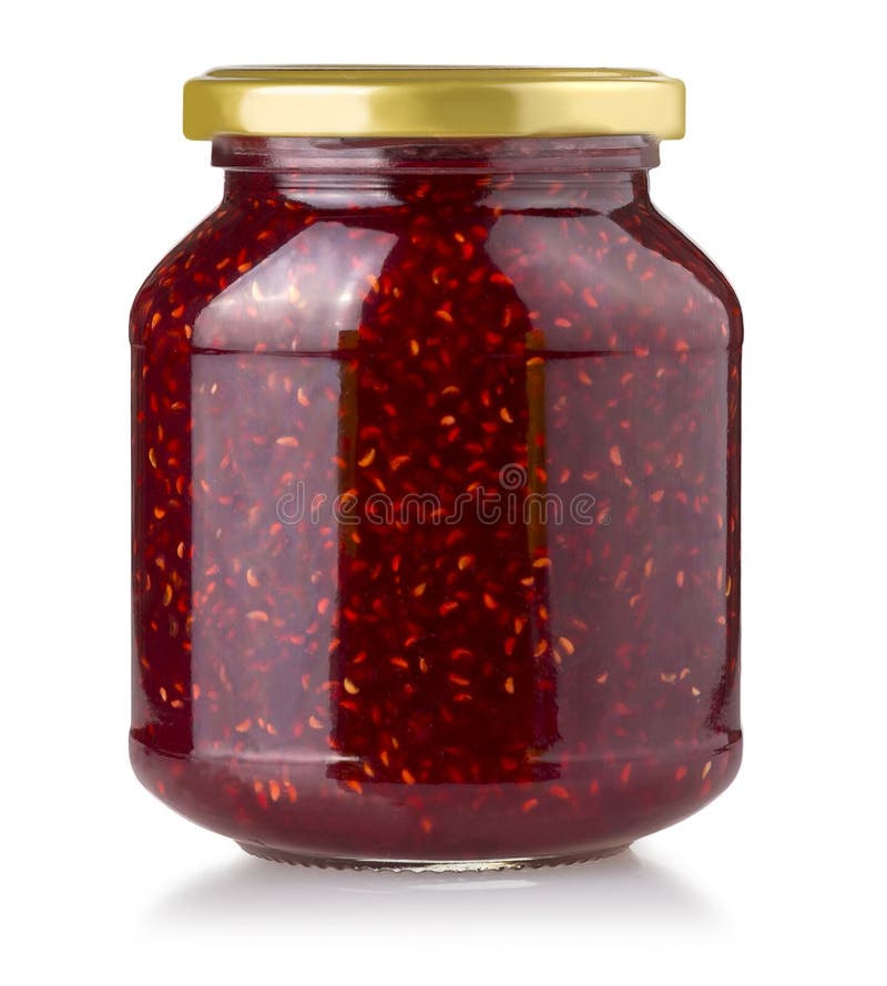 Pot De Confiture De Fraise D'isolement Image stock Image du glace