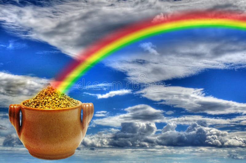 Pot of gold and rainbow