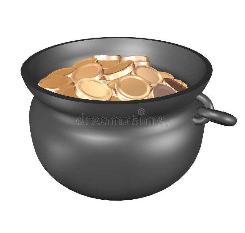 Pot with golden