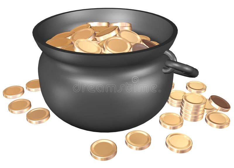 Pot with golden