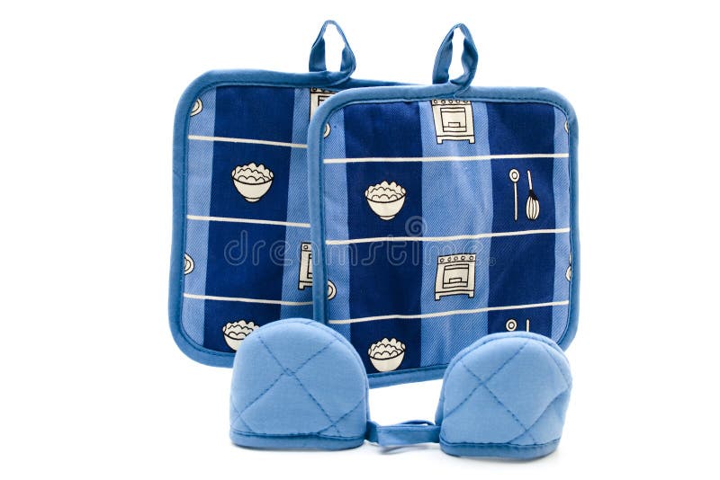 Pot Holders Blue with Egg Cosy Stock Photo Image of substance, white