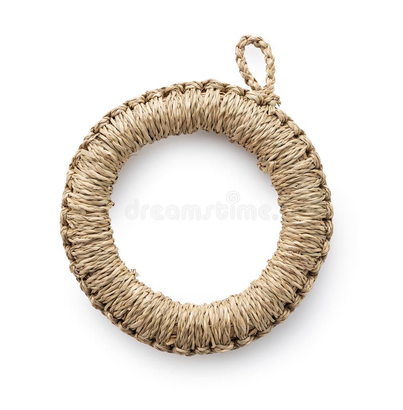 A Pot Mat Made of Straw on a White Background Stock Photo Image of