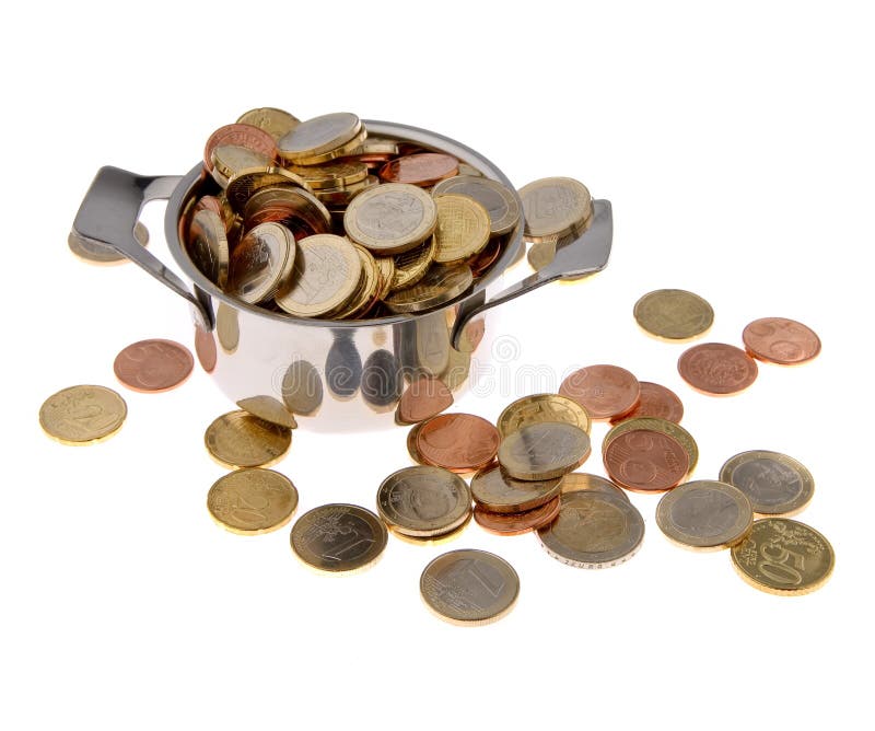 Pot with money stock photo. Image of coins, fiscal, euro 6900022