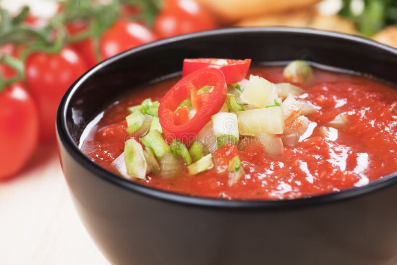 Potage de Gazpacho photographie stock Potage de Gazpacho photographie stock