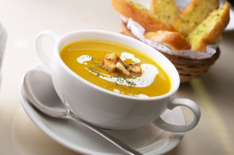 Potage de potiron photographie stock Potage de potiron photographie stock