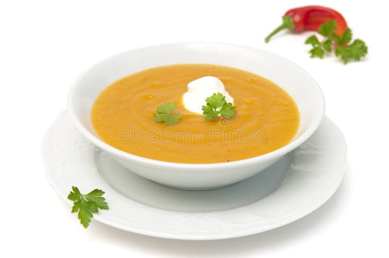 Potage de potiron image libre de droits Potage de potiron image libre de droits