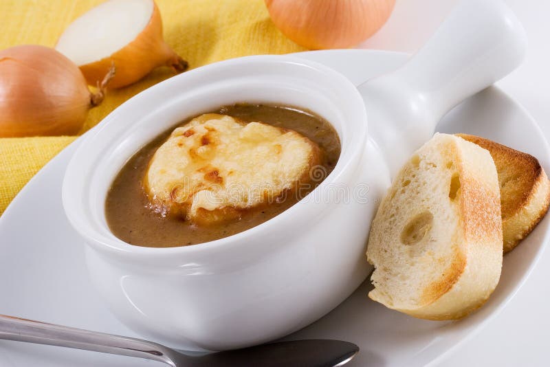 Potage français d'oignon photos stock