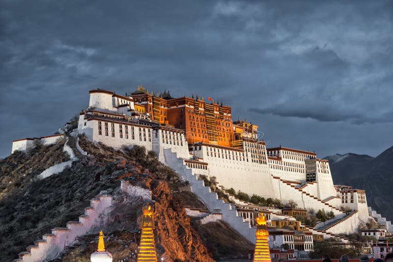 Potala Palace in Lhasa ( Tibet ) on cloudy day
