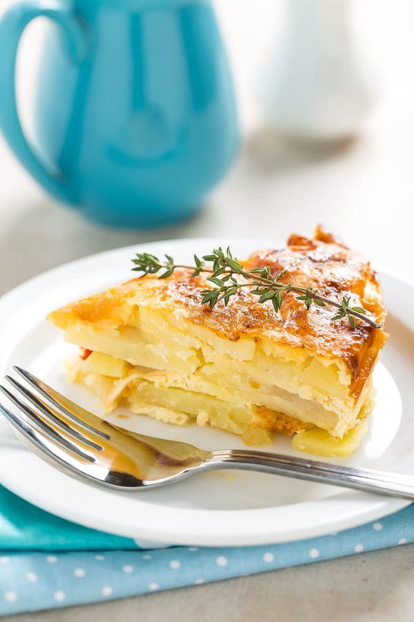 Potato Breakfast Gratin with Parmesan Stock Photo Image of cream, omelette 87382794