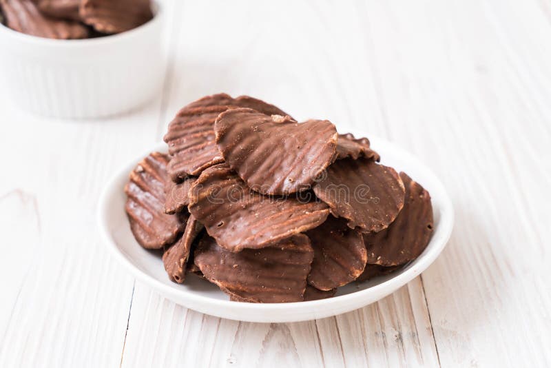 Potato Chips with Chocolate Stock Photo Image of chip, snack 118749454