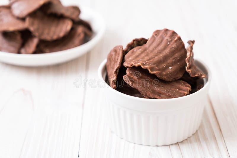 Potato Chips with Chocolate Stock Photo Image of isolated, nutrition