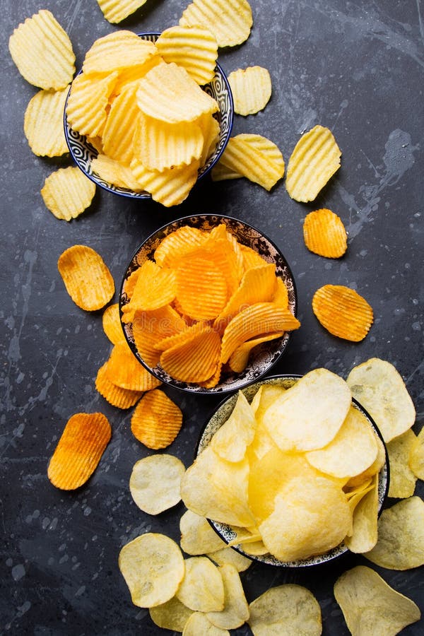 Potato chips or crisps stock image. Image of prepared 239077353