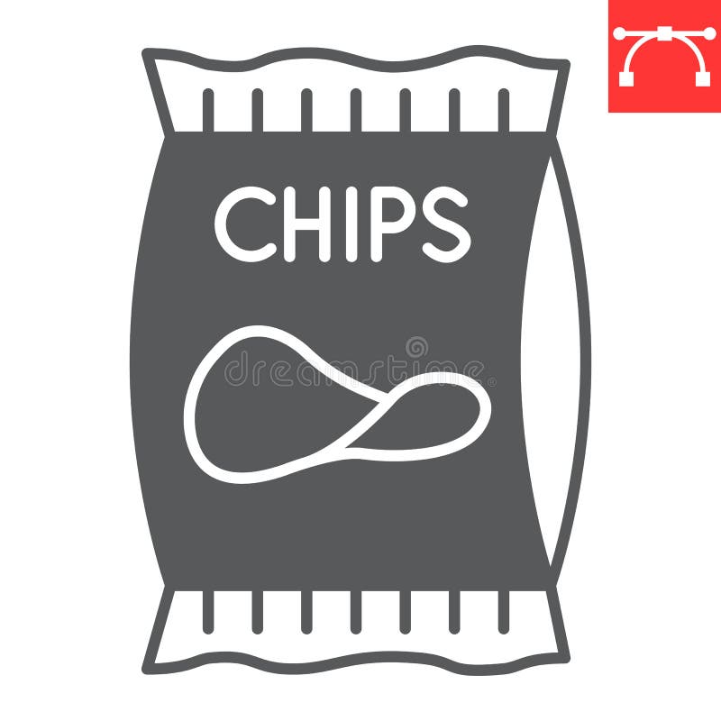 Potato chips glyph icon stock illustration. Illustration of sign