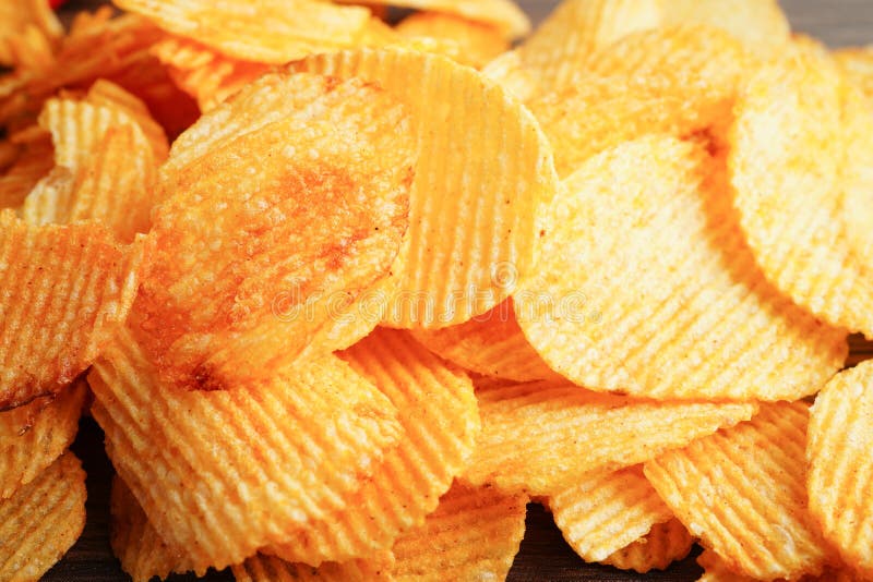 Potato Chips in Open Bag, Delicious BBQ Seasoning Spicy for Crips, Thin ...