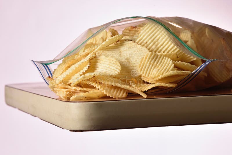 Potato Chips in Plastic Bag. Stock Photo Image of chips, kitchen 177183990