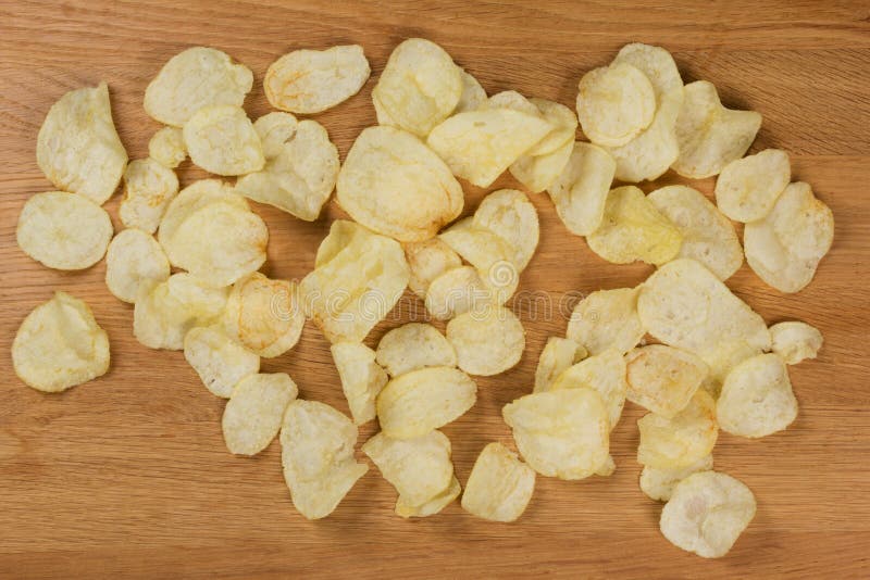Potato Chips Sprinkled on the Table Stock Photo Image of crunchy