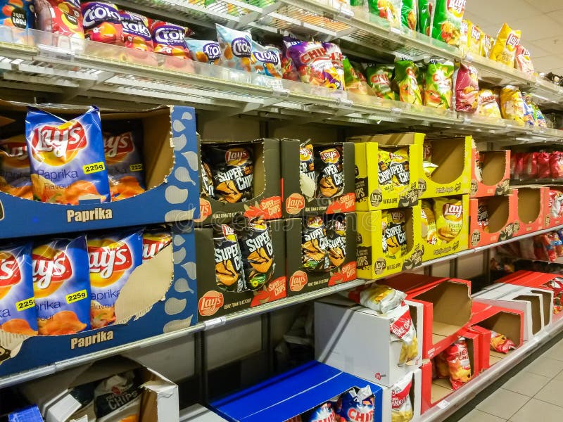 Potato Chips in Supermarket Editorial Photo Image of interior, junk 30830476