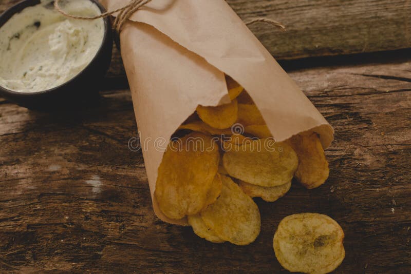 Potato chips on the table