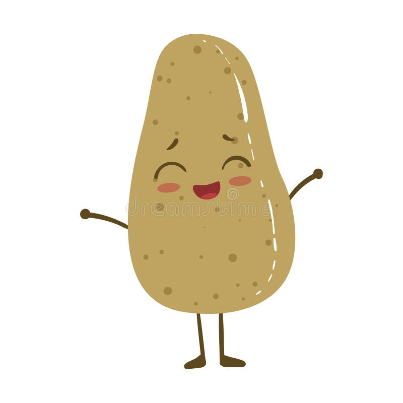 Potato Cute Anime Humanized Smiling Cartoon Vegetable Food Character ...