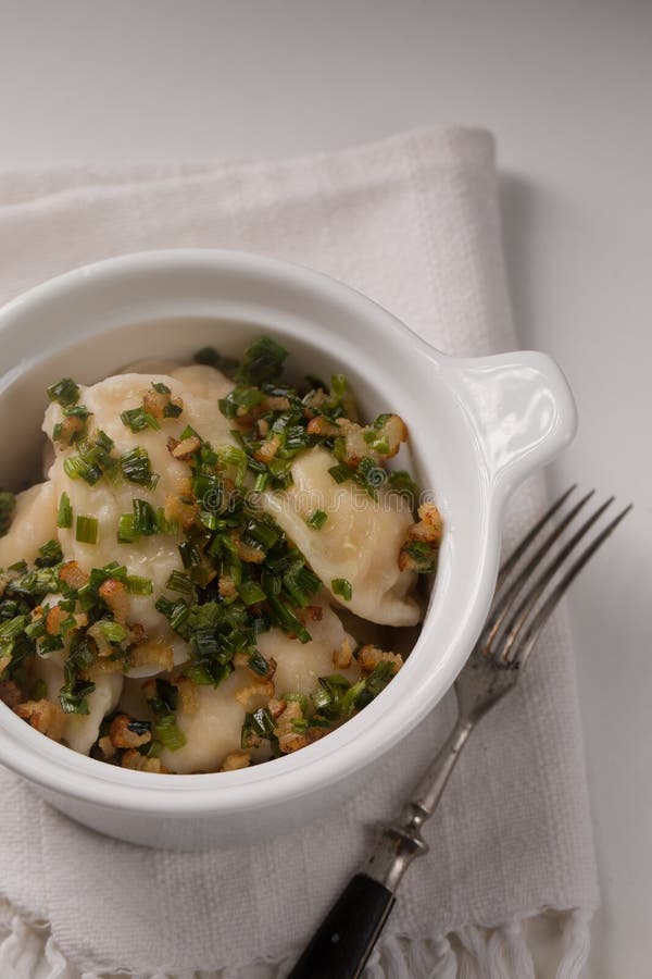 Potato Dumplings with Bacon Stock Photo Image of dinner, ethnic