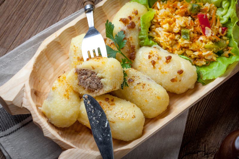 Potato Dumplings Stuffed with Minced Meat. Stock Image Image of germany, beef 102298159