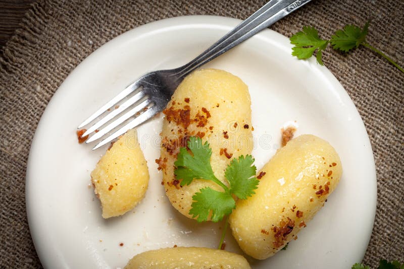 Potato Dumplings Stuffed with Minced Meat. Stock Image Image of boiled, germany 75922423