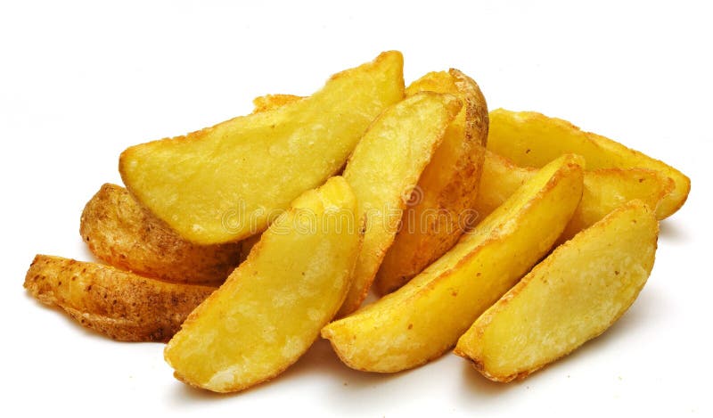 Potato fry on white isolated background