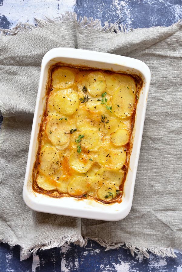 Potato Gratin in Baking Dish Stock Image Image of meal, plate 162283103