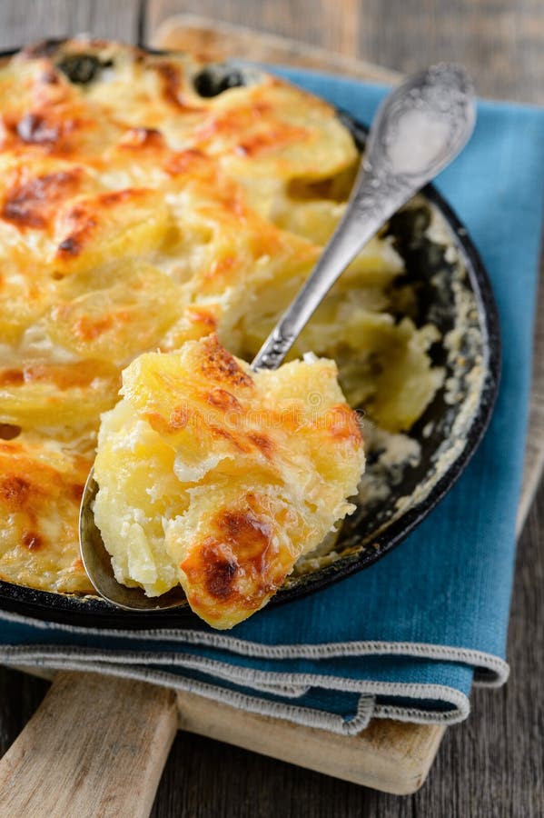 Potato Gratin with Rosemary Stock Photo Image of dish, horizontal