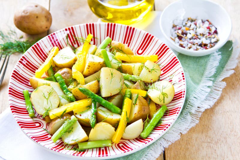 Potato with Herb and Asparagus Salad Stock Image Image of foodie