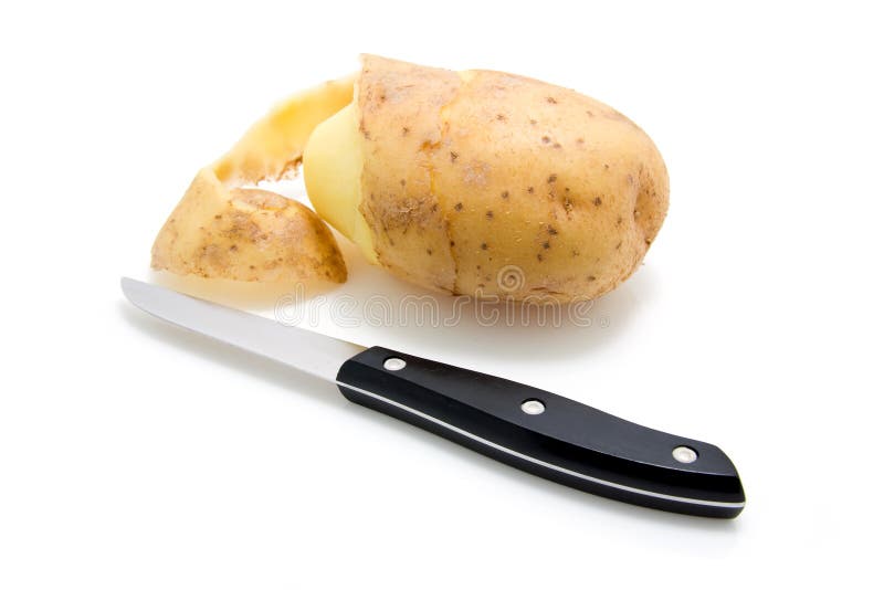 Potato with knife stock photo. Image of vegetable, eating 9585162