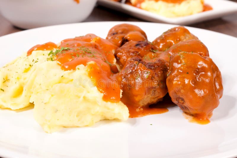 Potato and meat balls stock photo. Image of health, exotic - 28750190