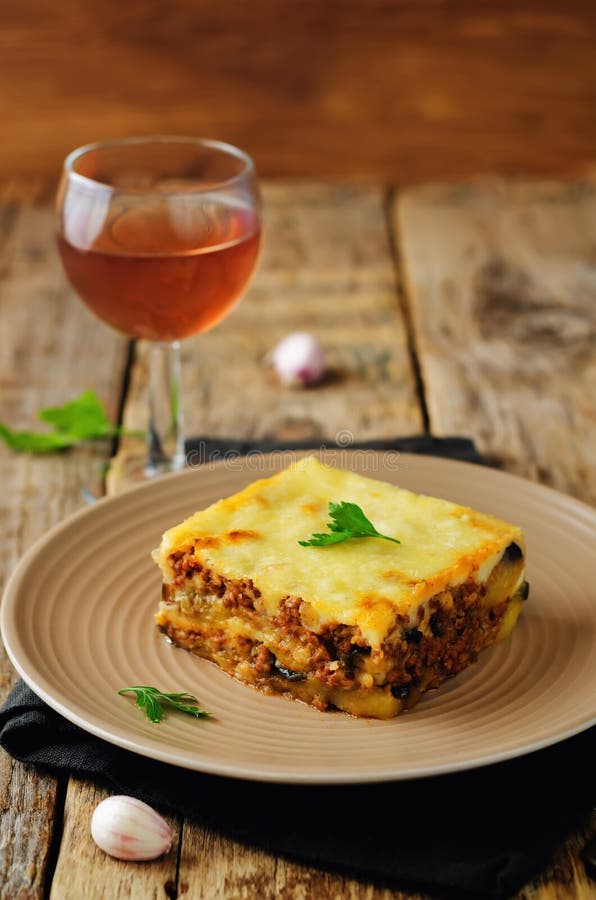 Potato Minced Meat Eggplant Casserole Stock Photo Image of portion