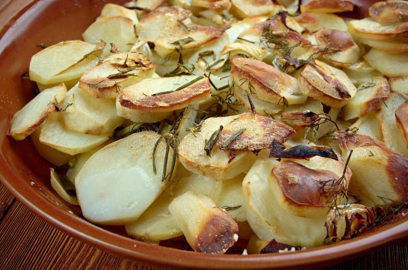 Potato and onion gratin stock photo. Image of photograph 47663406