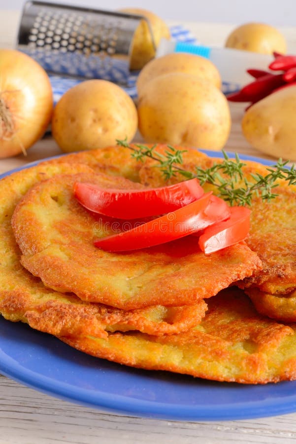 Potato pancake stock photo. Image of fruit, dish, meal 27225252