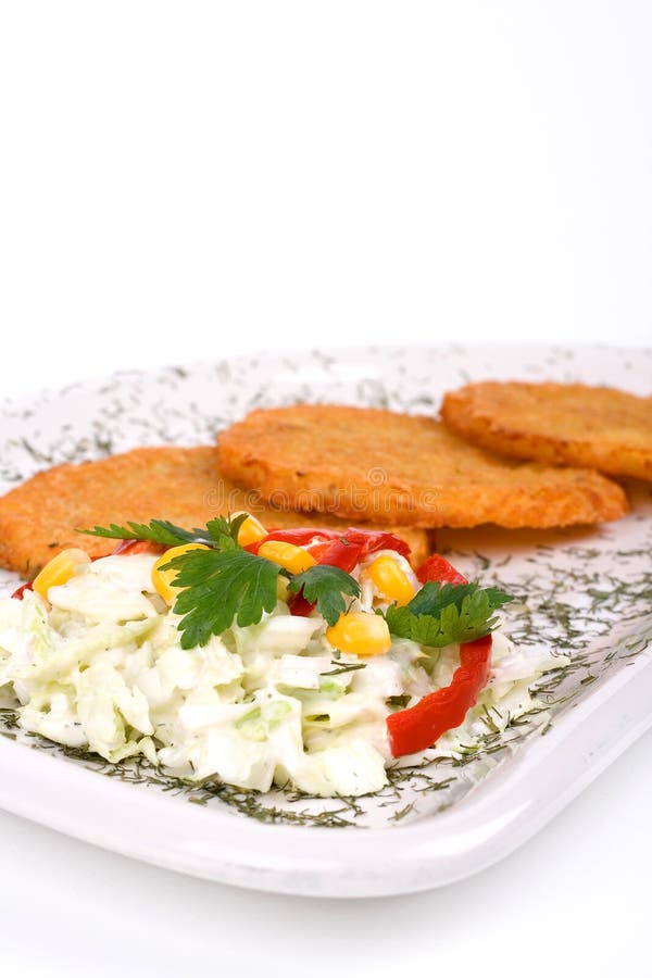 Potato Pancake / Griddle Cake on Plate Isolated Stock Photo Image of