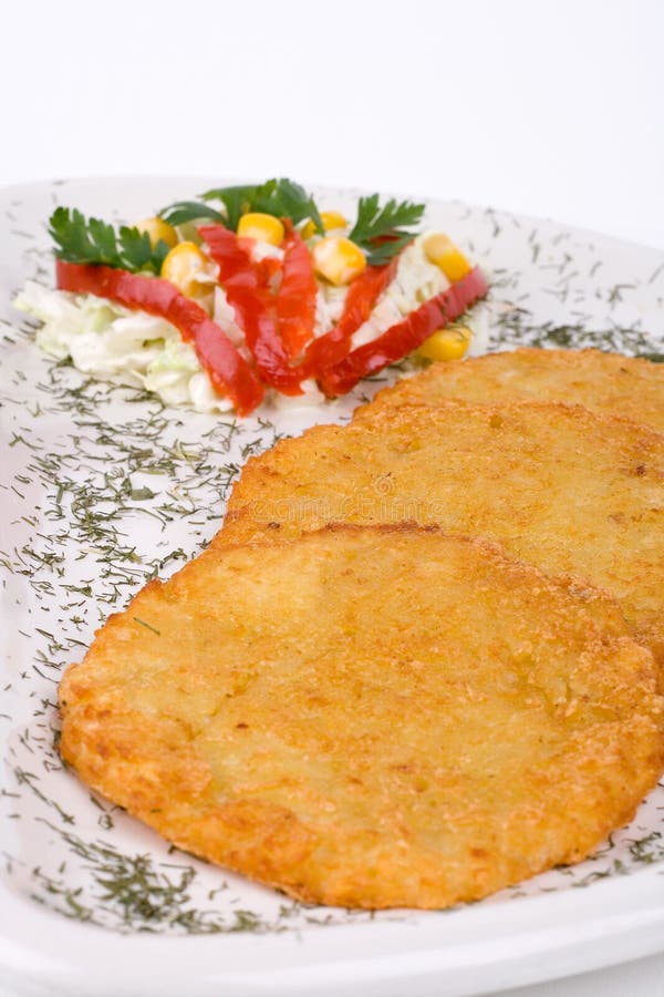 Potato Pancake / Griddle Cake on Plate Isolated Stock Photo Image of