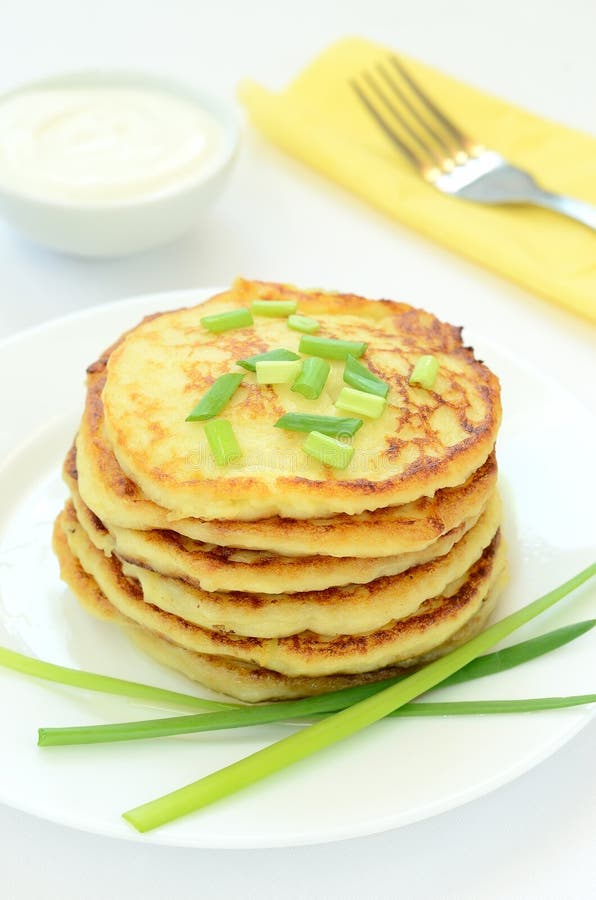 Potato Pancakes with Green Onion Stock Photo Image of culinary, baked