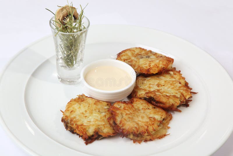 Potato pancakes with souce