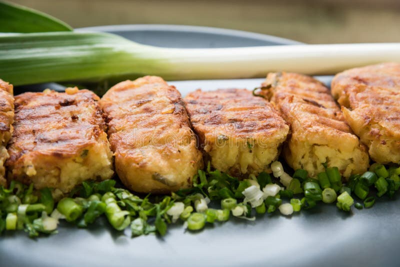 Potato Patties with Herbs and Onions Stock Photo Image of amazing