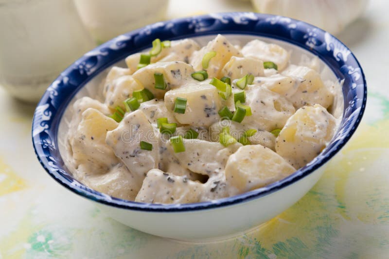 Potato Salad with Mayonnaise Dressing Stock Photo Image of vegan