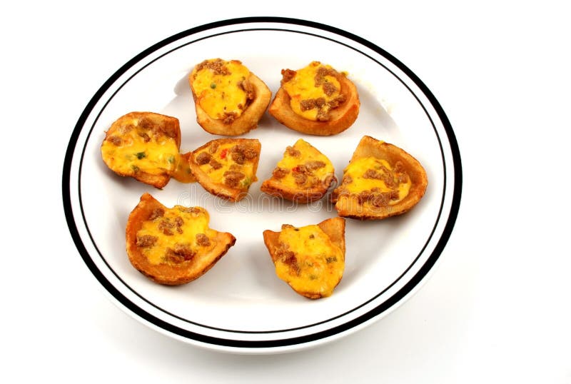 Stock pictures of potato skins loaded with chesse and bacon. Crispy diet stock images, royalty-free photos and pictures