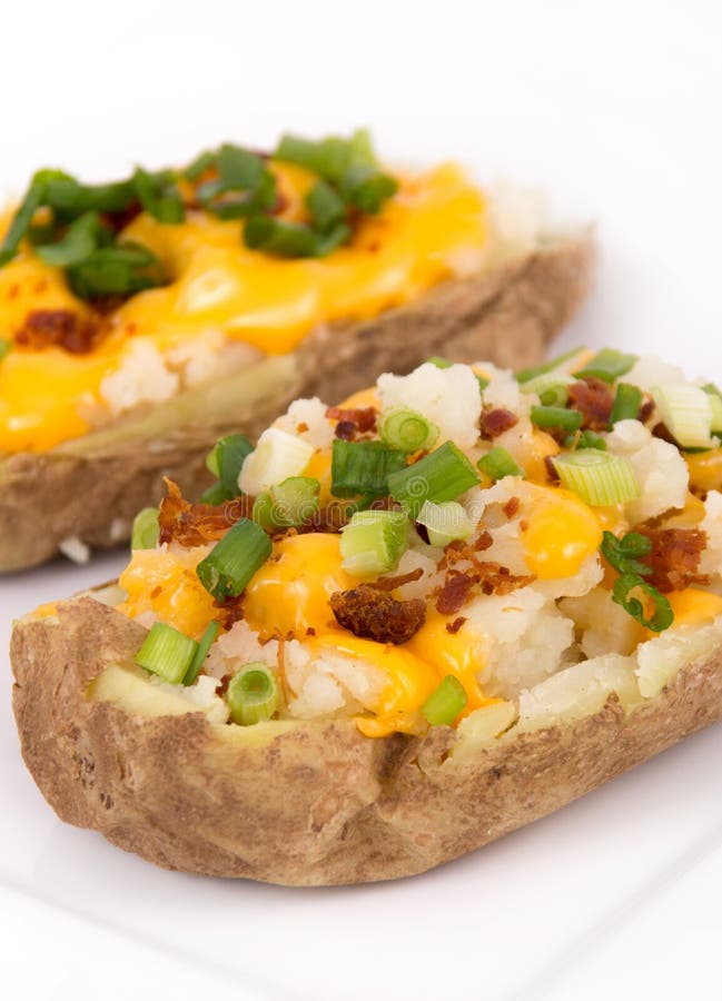 Baked stuffed potato skin stock photo. Image of baked 38282066