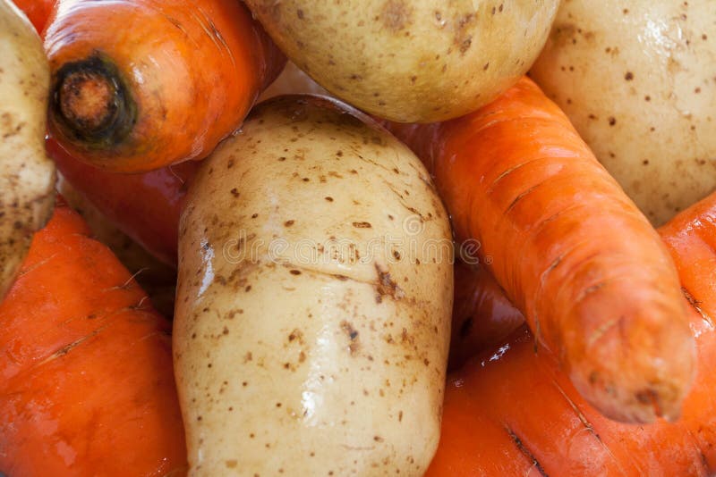 Potatoes and carrots