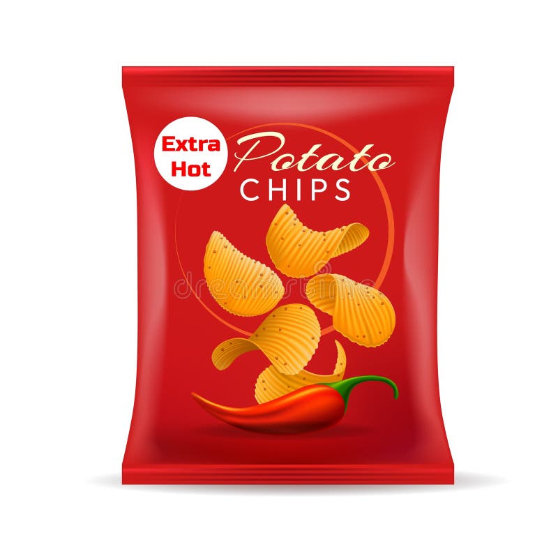 Potato Chips Realistic Package Stock Illustrations 428 Potato Chips