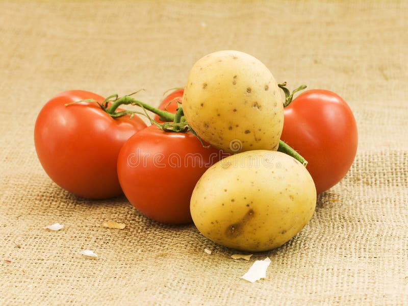 Potatoes and tomatoes stock photo. Image of salad, healthy 19798186